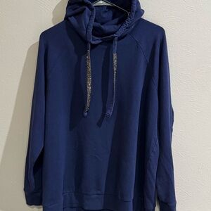 Torrid size 2 Navy Blue Hoodie with Glitter Drawstrings
